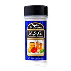 Spice Supreme M.S.G. Monosodium Glutamate, plastic shaker, 4.25-oz.