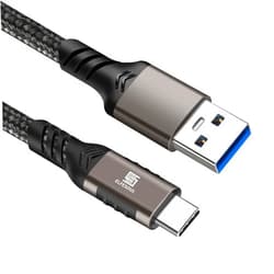 Elfesoul USB C Cable 10ft, USB A to USB C Cable USB 3.1 USB 3.2 Gen2 10Gbps Data Charger Cord for Samsung Galaxy S24 S23 S22 S21 S20 S10 S9 S8+, Note 20 10, A80 A70 A50 and iPhone 15/15 Pro, Nylon Braided.