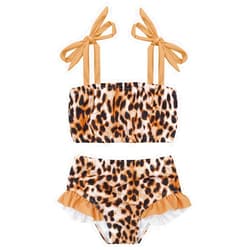 babygoal Toddler Girl 2-Piece Swimsuit Color Block Swimwear Summer Beach Bathing Suit 12M-5T