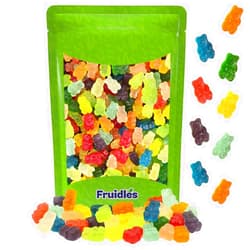 Fruidles 12 Assorted Gummy Bears Candy, Fruit Flavors, Allergy Friendly, Non-GMO, No Artificial Sweeteners (8oz Bag)