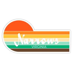 R and R Imports Narrows Virginia 4 x 2.25 Inch Fridge Magnet Retro Vintage Sunset City 70s Aesthetic Design