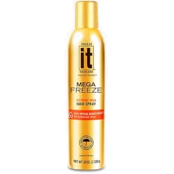 Freeze It IT Haircare MEGA Freeze Extreme Hold Hair Spray | 7.75 Oz. | Vitamin B5 & Hydrolyzed Wheat Protein | Humidity Resistant | Optical Brighteners for Enhanced Shine | 24 Hour Hold Fast-Dry