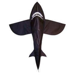 In the Breeze 2909 — 4 Foot 3D Black Shark Kite - Single Line - Easy-Flying - Includes Kite Line and Bag