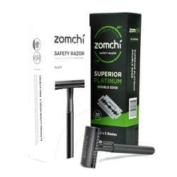 ZOMCHI Black Razors for Men or Women+100 Counts Safety Razor Blades