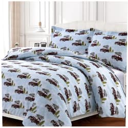 Tribeca Living WOU170DUVETKIBL Duvet Set, King, Winter Outing Blue