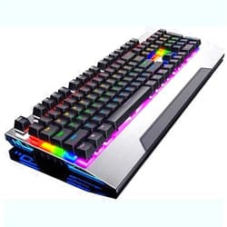 Feiyx Mechanical Keyboard, Aluminum Housing, Ergonomic, Comfortable, Waterproof, Gaming Keyboard LED Backlit Illuminated 104 Key,for PC Gamer Computer Desktop