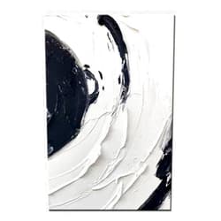 BAWHO Hand Painted Abstract 3D Thick Oil Paintings Black And White Canvas Art Painting Home Decor Modern For Home Living Room,31inx47in,No Frame