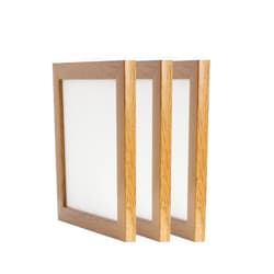 Ebherys 9.5x9.5Embroidery Frame 3PCS a Pack for Embroidery Pieces Display, Sleek & Classic, Fabulous Brown，Metal Tabs, Table Top Easel SquareShape,No Glass (Brown 3PCS)