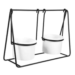 balacoo 1pc Iron Frame Flower Pot Creative Decorative Household Adornment Sturdy Design for Cactus Plants Random Color for Desk and Bookshelf Decor