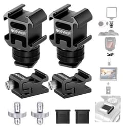 NEEWER 8 PCs Hot Shoe Mount Adapter Kit, Including Triple Cold Shoe Mount, 1/4” Screw Adapter, Flash Stand Bracket, and Hot Shoe Cover for DSLR Camera, LED Light, Microphone, Light Stand, Monitor