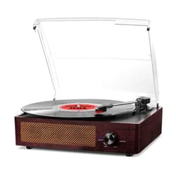 Cotsoco Vinyl Record Player Turntable with Built-in Bluetooth Receiver & 2 Stereo Speakers, 3 Speed 3 Size Portable Retro Record Player for Entertainment and Home Decoration