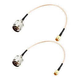 uxcell Coax Extension Cable 50 Ohm 1 Feet SMA Male to N Male RG316 Jumper Cable 2pcs for 3G/4G/5G/LTE/-B/Ham/GPS/WiFi/RF Radio to Antenna