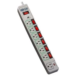 Tripp Lite TLP76MSG 7 Outlet (6 Individually Controlled) Surge Protector Power Strip, 6ft Cord, Lifetime Limited Warranty & Dollar 25K Insurance, Grey