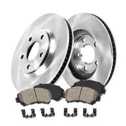 Callahan BRAKE PARTS Callahan CRK14025 FRONT 327.7 mm Premium OE 5 Lug [2] Brake Disc Rotors + [4] Ceramic Brake Pads + Clips