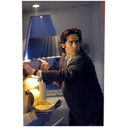 Battlestar Galactica (2004–2009) Modern Gaius Baltar Being Sneaky in Lab - Battlestar Galactica 8x10 Photograph - HQ - BSG