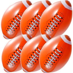 Bedwina Jumbo Inflatable Football Toys for Kids - (Pack of 12) 16-inch Blow Up Football Party Supplies Beach Balls Summer Pool Toys, Birthday Party & Football Party Decorations - Football Party Favors