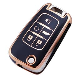 Guibuhuse Premium Soft TPU Key Fob Cover Protector for Chevy Chevrolet Equinox Camaro Cruze Malibu Sonic Aveo Orlando Buick GMC Terrain Accessories