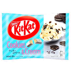 Weeping Willow Oil Co Kit Kat Limited Edition Cookies & Cream Wafer 12 Mini Bars 3.4oz Induvial Wrapped - made in Japan sweets dagashji cookies snacks candy