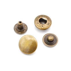 CRAFTMEMORE 50 Sets Antique Brass Snap Buttons S-Spring Socket Popper Fasteners for Jacket Bag Closures #633 VT5 (12mm (0.47