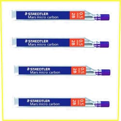 STAEDTLER Mars micro carbon 250 0.5mm 2B - Pencil lead refills - 4 Tubes / Packs (48 Leads) 2B