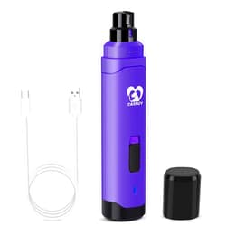 Casfuy Dog Nail Grinder Upgraded - Professional 2-Speed Electric Rechargeable Pet Nail Trimmer Painless Paws Grooming & Smoothing for Small Medium Large Dogs & Cats (Purple)