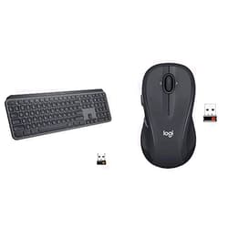 Logitech MX Keys Advanced Wireless Illuminated Keyboard - Graphite & M510 Wireless Computer Mouse for PC with USB Unifying Receiver - Graphite