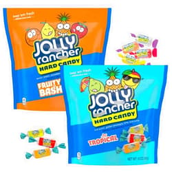 Boxeon Jolly Rancher Hard Candy Variety Pack, 2 Bags, Bulk Assorted Flavors (Fruity Bash and Tropical Fruit)