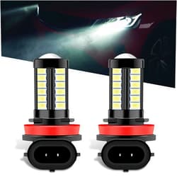 Gunroil 2 Pack Car LED Fog Light Bulbs, Lossless Installation, Super Bright Waterproof Anti-fog Lights Bulbs, Universal Automotive Lights Replacement for Truck SUV Car (White #H11/H8)