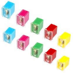 BFXM 10 PCS Versatile Automotive Fuse Assortment Low Profile Box Shaped Micro Cartridge Fuses Kit for Pickup Trucks Cars and SUVs (20 A/30 A/40 A/50 A/60 A, 2 PCS Each)