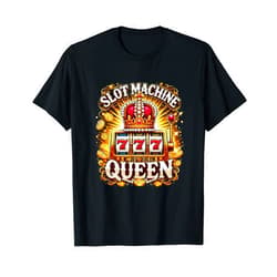 BizzyflyUSA Slot Machine Queen Crown Slots Player Casino Gambling Lover T-Shirt