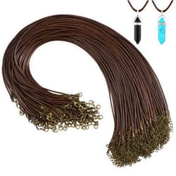 Tudomro 100 Pieces 20 Inch Waxed Leather Necklace Cord Bulk with Clasp Colorful Necklace Bracelet Chains String Rope Cord for Jewelry Making Pendants Charms