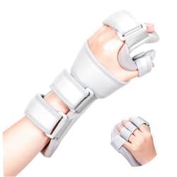 Fanwer Stroke Resting Hand Splint, Wrist Brace for Carpal Tunnel Support - Night Immobilizer Wrist Brace for Sleeping, 5 Straps Stabilizer - Helps Relieve Arthritis, Tendonitis, Carpal Tunnel Pain, Muscle Atrophy Rehabilitation