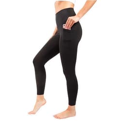90 Degree By Reflex Womens High Waist Elastic Free Ankle Length Wonderlink Leggings with Side Pockets
