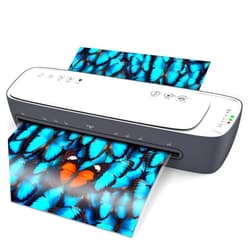 Qfun Laminator Machine 13-Inch Thermal Lamination with Laminating Sheets 9 in1 Office Desktop Laminate Machine, Portable A3 Laminater for Teachers Personal 60S Warm-Up Never Jam