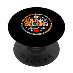 Cute Vintage ECSE Back to School Appreciation Early Childhood Assistant Education SPED ECSE Specialist PopSockets Standard PopGrip