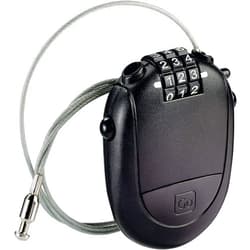 Go Travel Retractable Cable Padlock, 3-Dial Design Combination Lock, Cable Lock for Linking Luggage Together, Suitcase Lock, Travel Essentials, Black