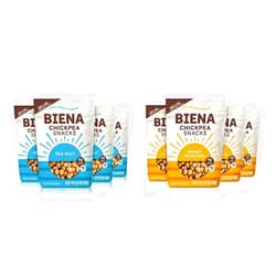 Biena Crispy Roasted Chickpea Snacks Bundle - Sea Salt and Honey Roasted (4-Pack)