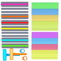 CNYMANY 18 pcs Reading Guide Strips, CNYMANY Highlight Strips Finger Guided Reading Strips Bookmarks Colored Overlay Reading Trackers Rulers Dyslexia Tools for Kid Children Teacher Supply