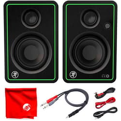 Circuit City Mackie CR3-X 3-Inch Creative Reference Multimedia Monitors Bundle with Dual 1/4