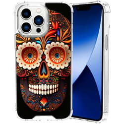 KUAVETO Clear Case for iPhone 14 Pro Max Designer Sugar Skull Art-35 Design Shock-Resistant Anti-Fall Protective Transparent Shell for iPhone 14 Pro Max