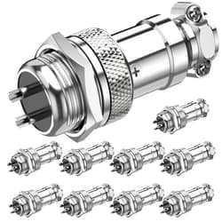 DIYhz GX16 2 Pins Panel Metal Mount Circular Metal Aviation Connector Adapter Male Female Plug Socket (10 Pcs)