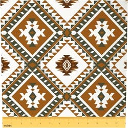 Erosebridal Rustic Farmhouse Upholstery Soft Fabric Western Boho Aztec Flannel Fabric by The Yard 1 Yard Green Brown Water-Repellent‌ Fabric for Chairs Geometric Indoor Home DIY Decor，Not Stretchy