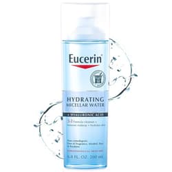 Eucerin Hydrating 3-in-1 Micellar Water, Formulated with Hyaluronic Acid, 6.8 Fl Oz Bottle