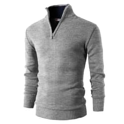 H2H Mens Quarter Zip Pullover Sweater Casual Slim Fit Polo Sweater