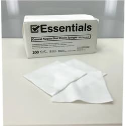Essentials Healthcare Products Essentials Non-Sterile Gauze Sponges – 200 Count, 4-Ply, 4’’ x 4’’ Gauze Pads, One Package, Non-Woven Gauze Sponges, Wound Care Product for First Aid Kit/Medical Facilities
