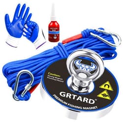 Grtard Premium Fishing Magnet Kit - 700 LBS Pulling Force, Retrieves Items in River, Lake, Beach, Lawn - 2.95