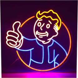 IMKZYNB Vault Boy Neon Sign Fallout Merchandise for Wall Decor Dimmable Game Neon Sign for Wall Decor Man Cave Decor Bedroom Light Up Signs Teen Game Room Decor(20 x 19In)