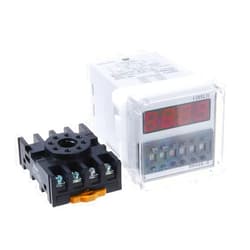 YXQ DH48S-S 0.1S-99H 8-Pin Adjustable Time Delay Timer Relay+PF083A Relay Base, 24VDC 250VAC