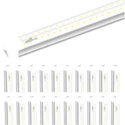 LEDMyplace.com LEDMyplace 60W 8ft T8 V Shape Integrated LED Tube Light, 7200 Lumens, 6500K Daylight White, 80>CRI, ETL Listed, Plug and Play Linkable for Warehouse, Garage, Pack of 20