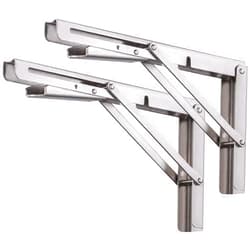 Pynsseu Folding Shelf Brackets 12 Inch, Pynsseu Heavy Duty Stainless Steel Collapsible Wall Mounted Shelf Bracket for DIY Table Work Bench, Space Saving DIY Bracket, 2 Pack